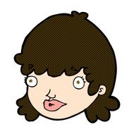 comic cartoon female face with surprised expression N6