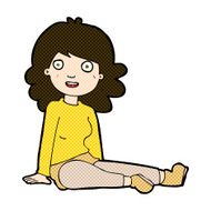 comic cartoon happy woman N63