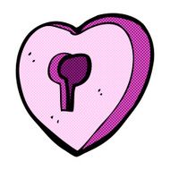 comic cartoon heart with keyhole N6