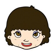 comic cartoon happy female face N48