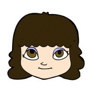 comic cartoon happy female face N49
