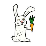 comic cartoon rabbit with carrot N3