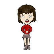 comic cartoon excited woman N34