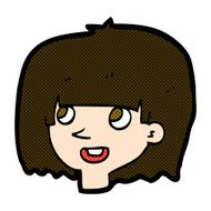 comic cartoon happy female face N51