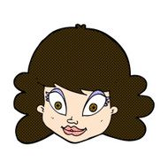 comic cartoon happy female face N52