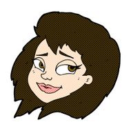 comic cartoon happy female face N53