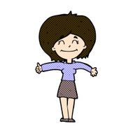 comic cartoon woman giving thumbs up sign N3