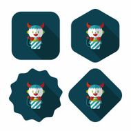 cute wizard flat icon with long shadow eps10 N9