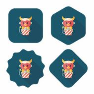 cute wizard flat icon with long shadow eps10 N12