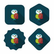 halloween owl flat icon with long shadow eps10 N4