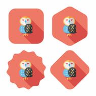 halloween owl flat icon with long shadow eps10 N5