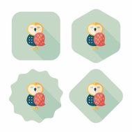 halloween owl flat icon with long shadow eps10 N7