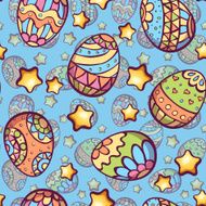 Vector seamless pattern of cartoon color eggs N2