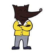 comic cartoon wolf in shirt N2