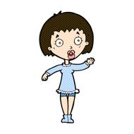 comic cartoon waving woman N32
