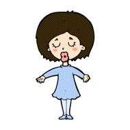 comic cartoon woman in dress N10