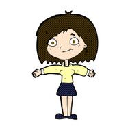 comic cartoon happy girl N20