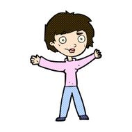 comic cartoon woman waving arms N6