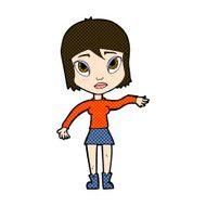 comic cartoon woman waving hand N3