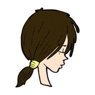 comic cartoon girl looking thoughtful N3