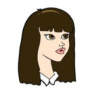 comic cartoon pretty girl with long hair N3
