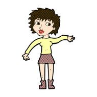 comic cartoon friendly woman waving N14