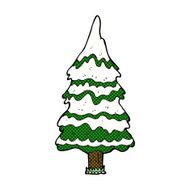 comic cartoon snowy tree N2