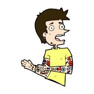 comic cartoon man with tattoos N3