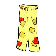 comic cartoon patched old jeans N7