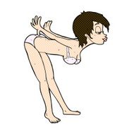 comic cartoon pin up girl in underwear
