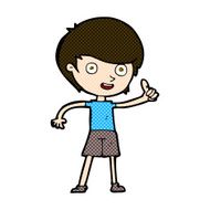 comic cartoon boy giving thumbs up symbol N3