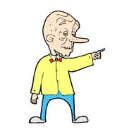 comic cartoon old man pointing N3