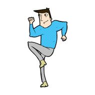 comic cartoon man jogging on spot N3