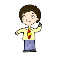 comic cartoon school boy answering question N13