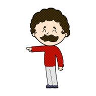 comic cartoon man with mustache pointing N8