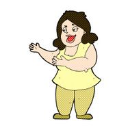 comic cartoon happy fat woman N2