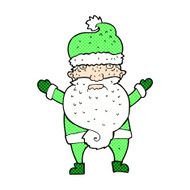 comic cartoon grumpy santa
