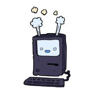 comic cartoon old computer N13