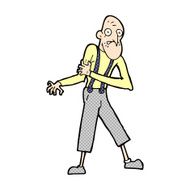 comic cartoon old man having heart attack N3