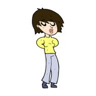 comic cartoon woman whistling N3