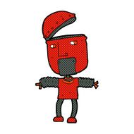 funny comic cartoon robot with open head N3