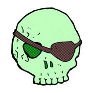 comic cartoon skull with eye patch N3