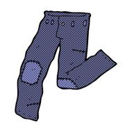 comic cartoon patched old jeans N8