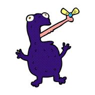 comic cartoon poisonous frog catching fly N2