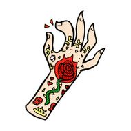 comic cartoon tattoo hand N2