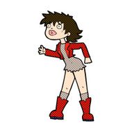 comic cartoon girl in leather jacket N3