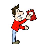 comic cartoon man with book N3