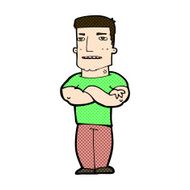 comic cartoon tough guy with folded arms N3