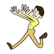 comic cartoon man running away N3