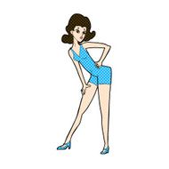 comic cartoon model woman posing N3